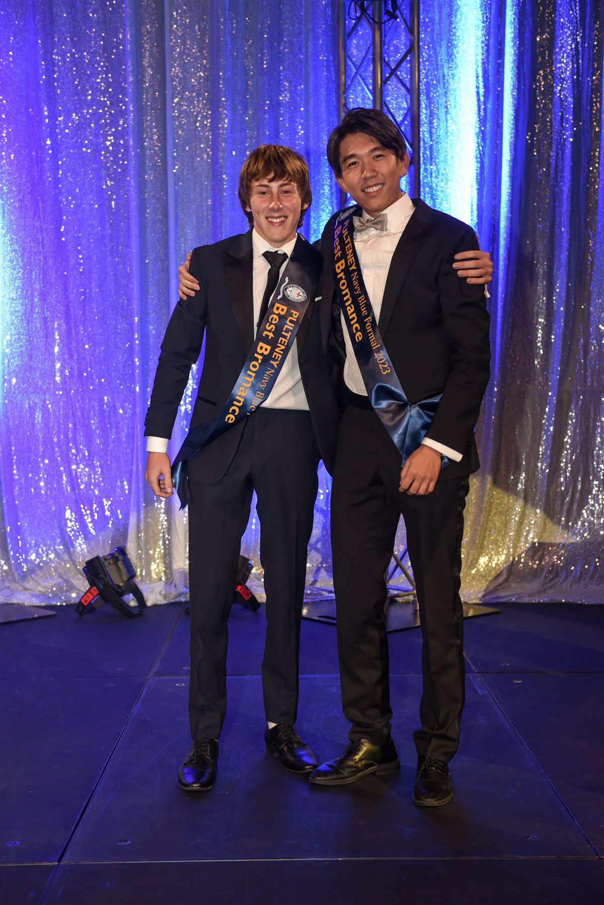 Leon and a school friend at the 2023 Navy Blue Formal